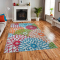 Mandala Machine Washable Area Rug - Non-Slip & Safe Floor Rug - Stain Resistant Bedroom Rug - Comfortable Polyester Material - Durable Modern Rug for Living Room - Living Room Rugs